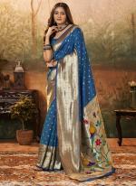 Paithani Silk Aqua Blue Festival Wear Weaving Saree